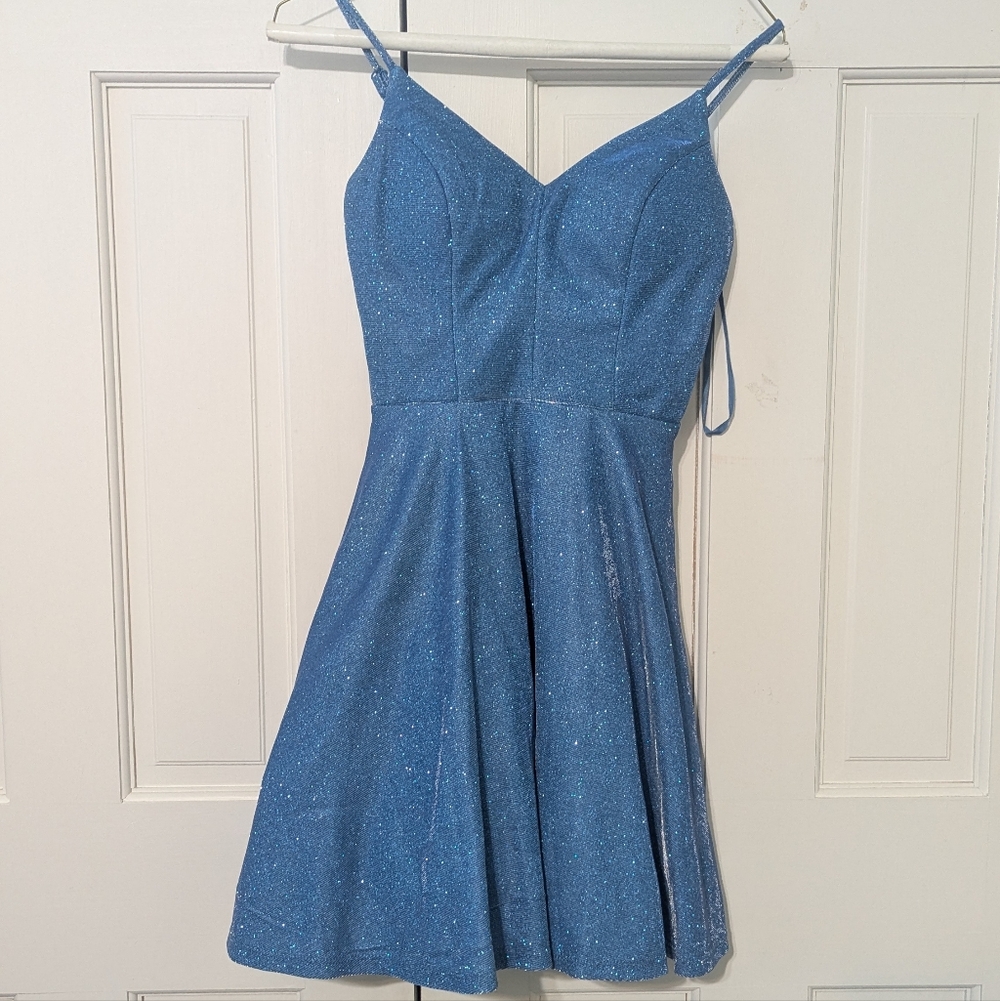 City Studio Blue Sparkly Dress